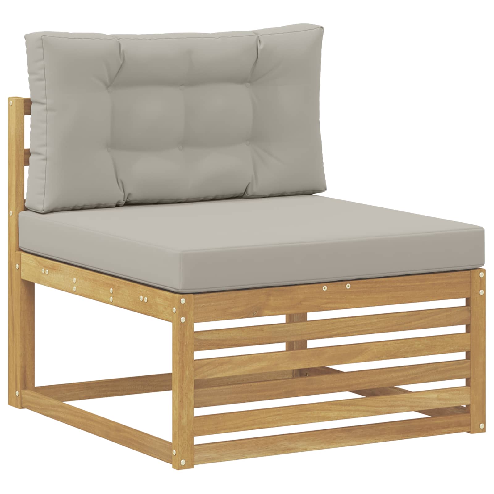 Setovi sofa 6 pcs Bijela i svjetlosiva Čvrsto drvo akacije