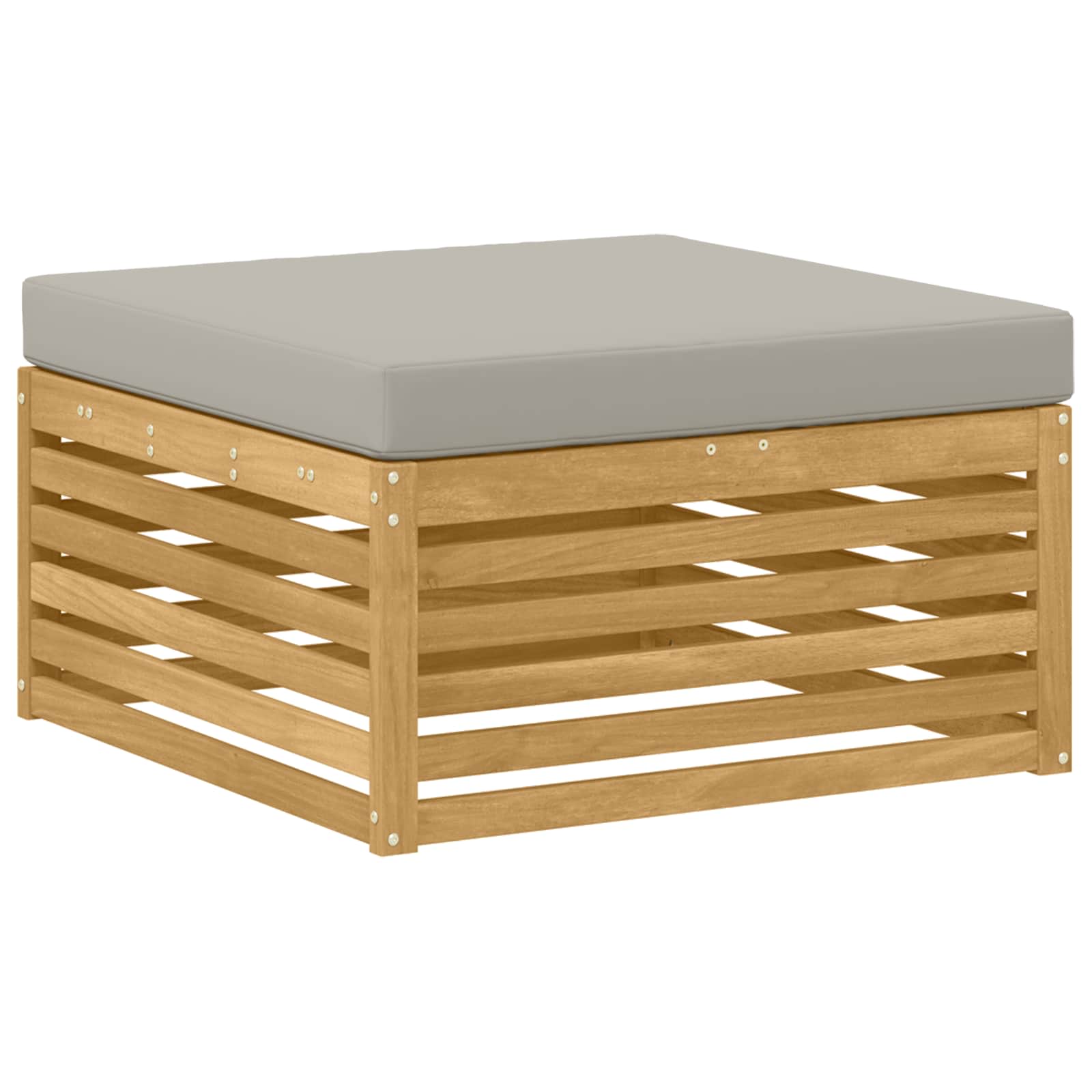 Setovi sofa 6 pcs Bijela i svjetlosiva Čvrsto drvo akacije