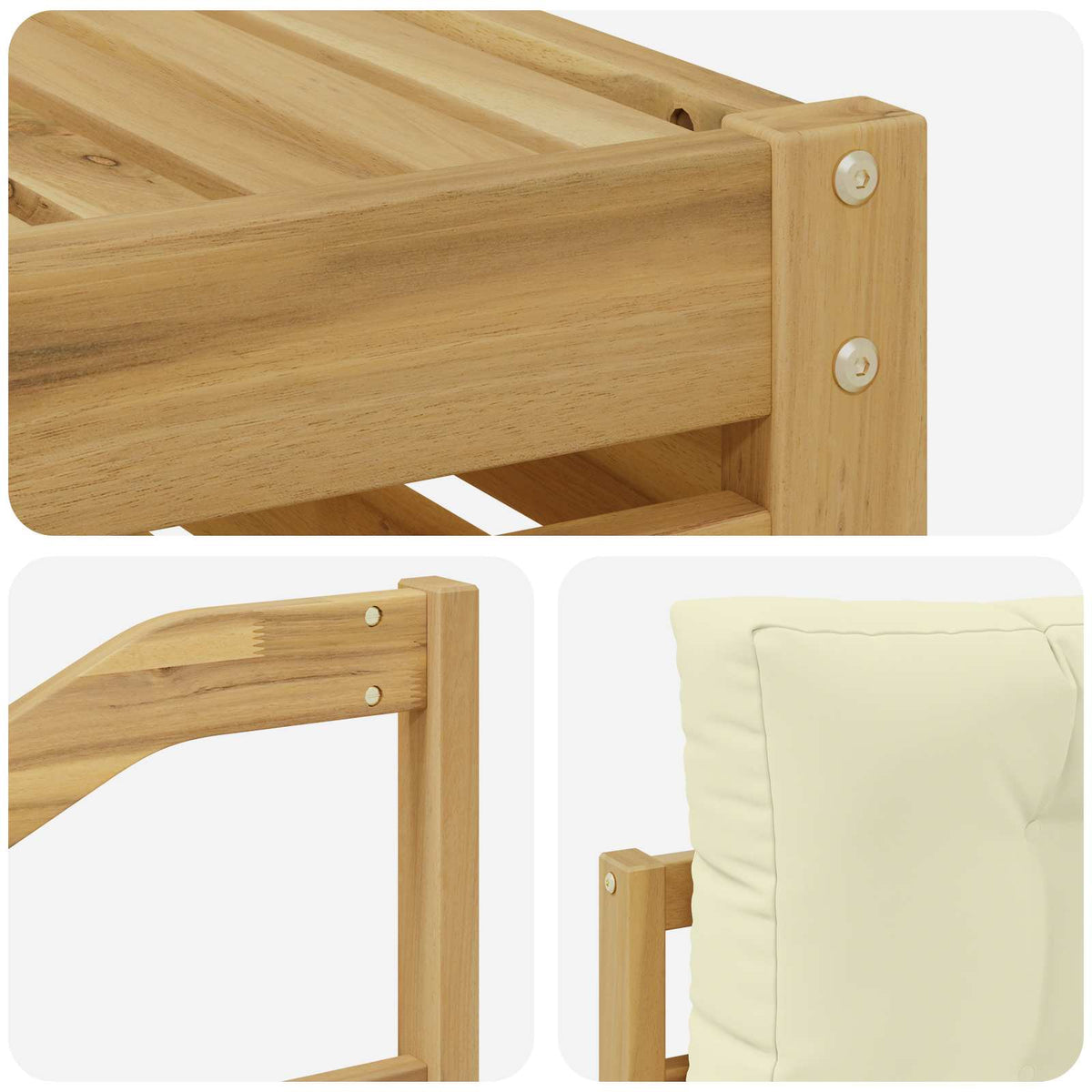 Set vanjskih sofa 6 pcs Bijela i krem 325 x 162,5 x 73 cm