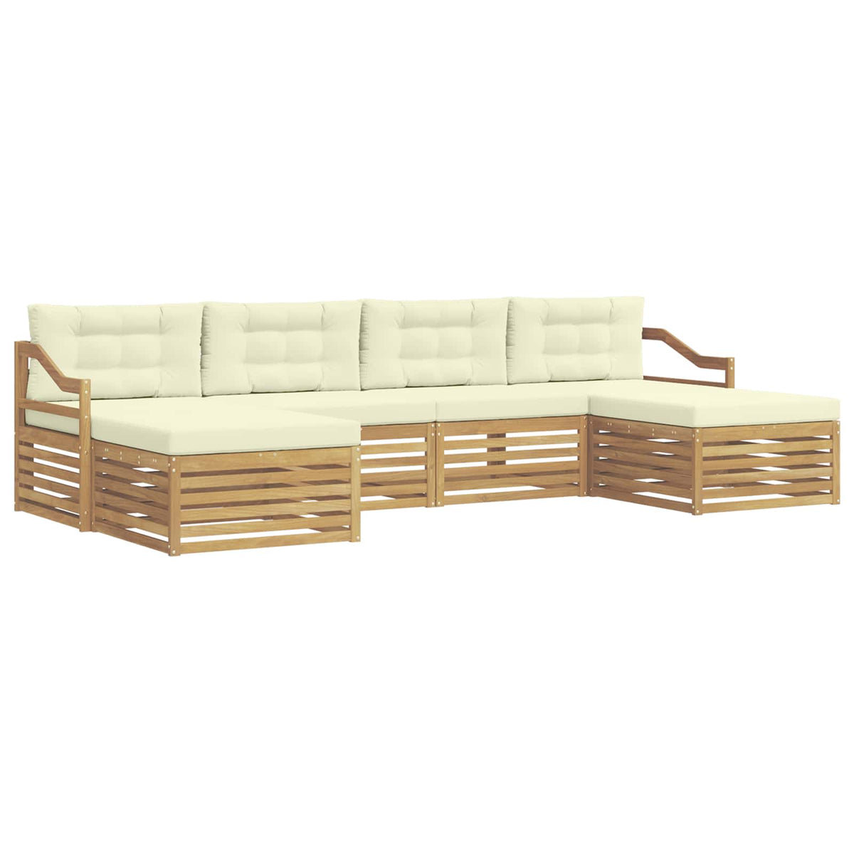Set vanjskih sofa 6 pcs Bijela i krem 325 x 162,5 x 73 cm