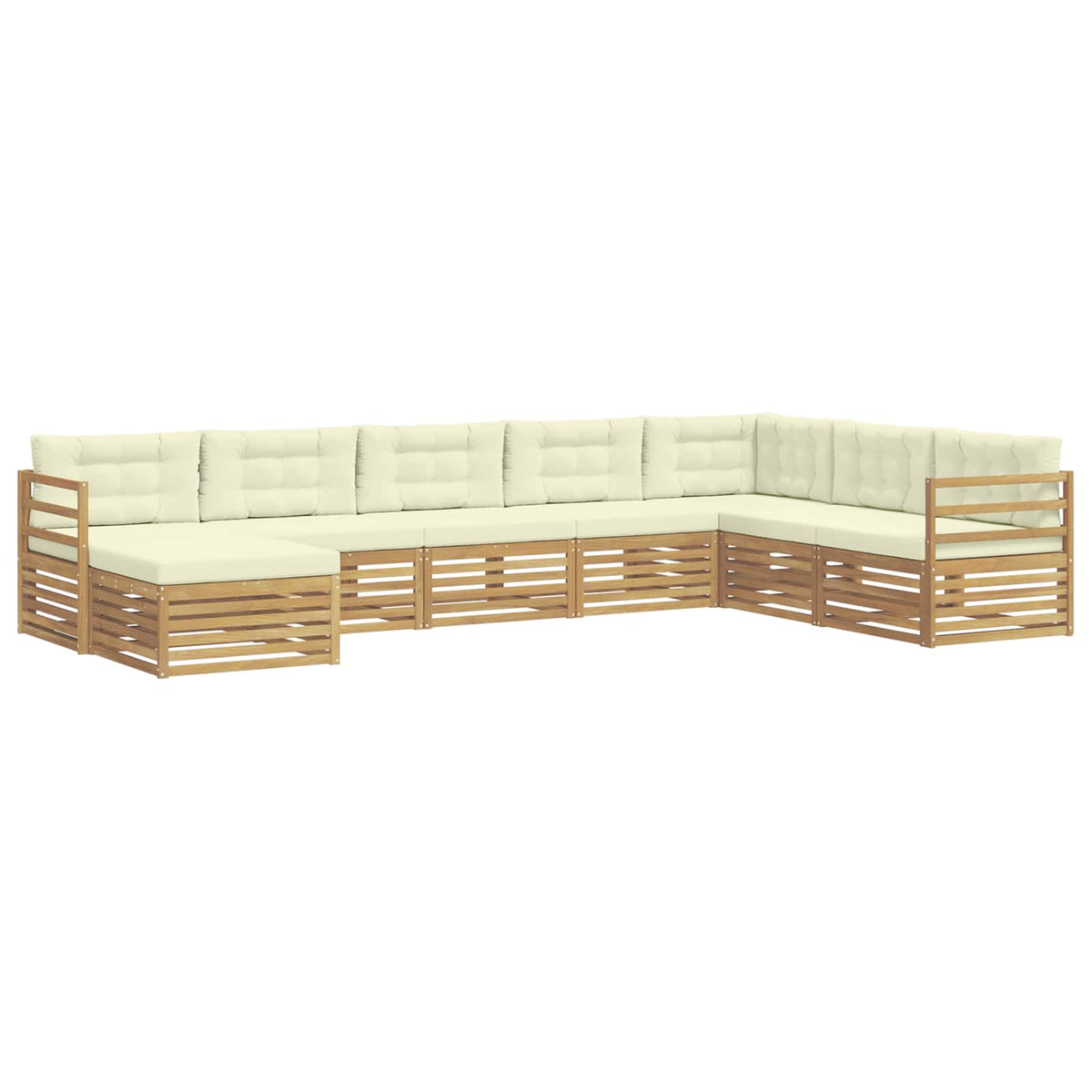Set vanjskih sofa 8 kom. Bijela i krem Poliester