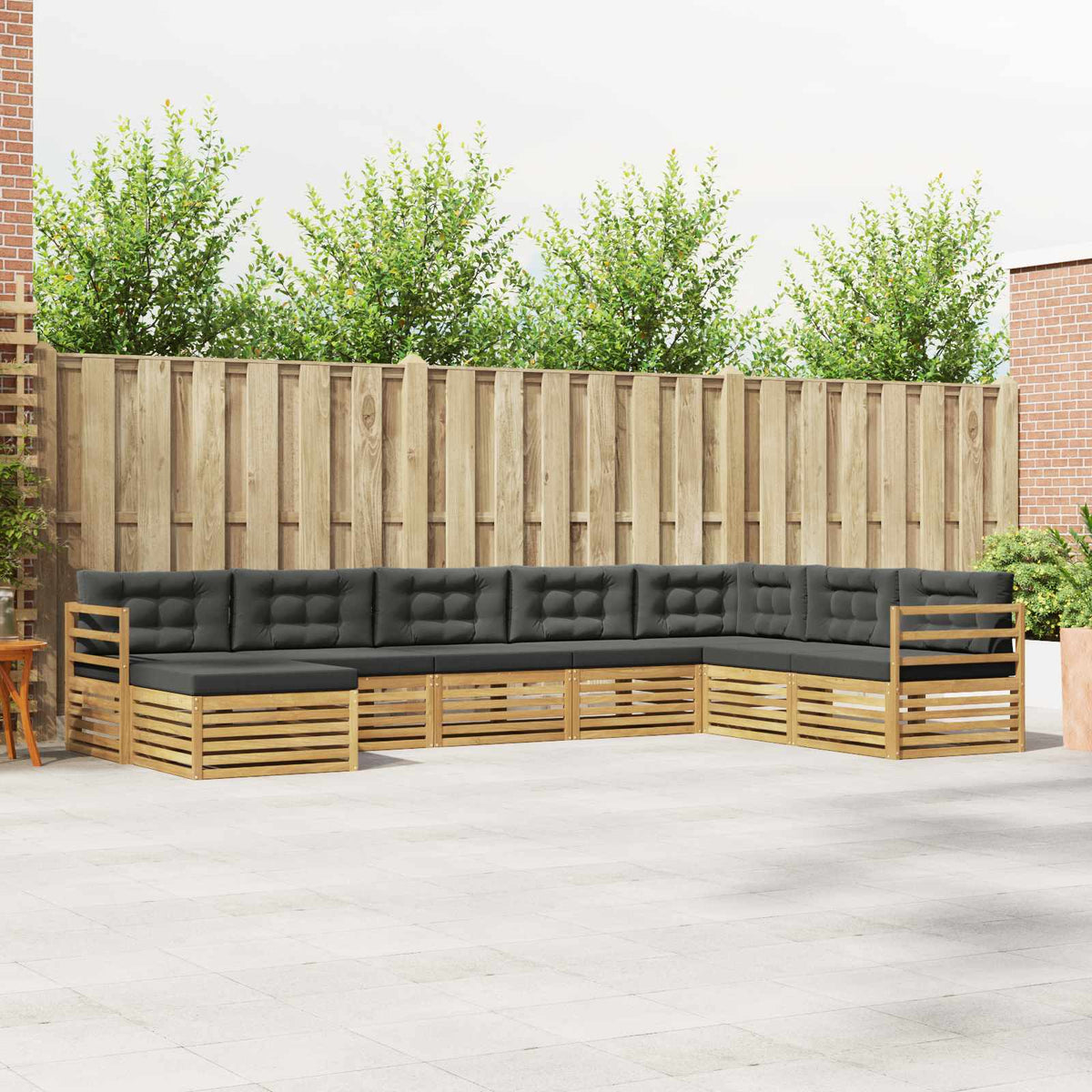 Set vanjskih sofa 8 kom. Bijela i antracit Poliester