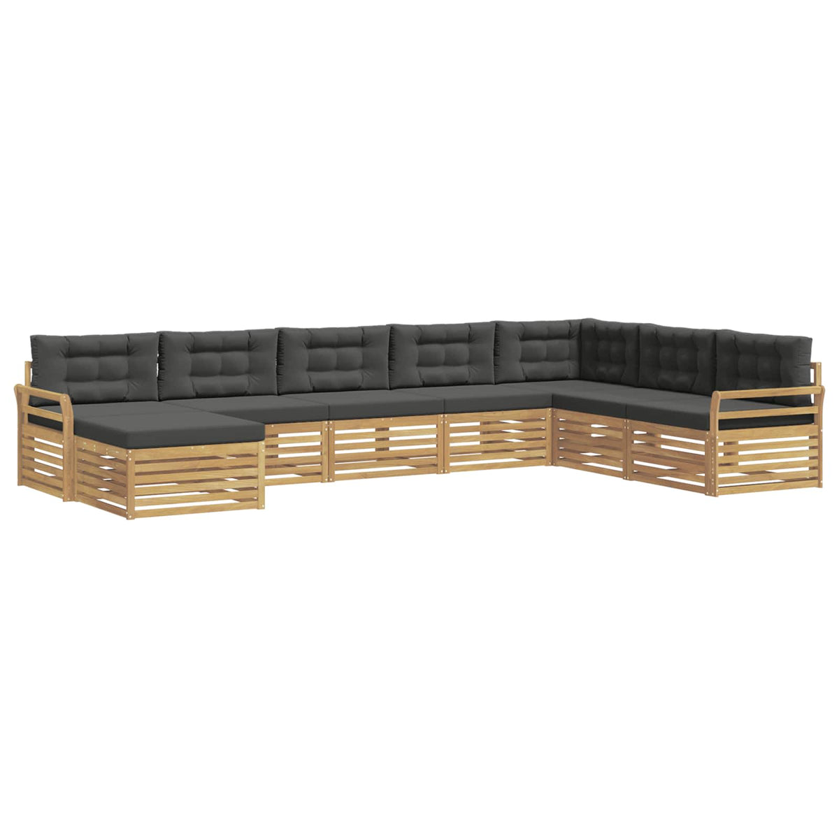 Set vanjskih sofa 8 kom. Bijela i antracit Čvrsto drvo akacije 408 x 250 x 73 cm