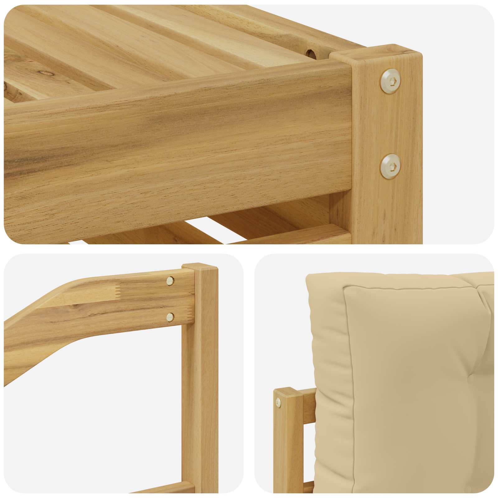 Set vanjskih sofa s jastukom 8 pcs Bijela i bež Poliester
