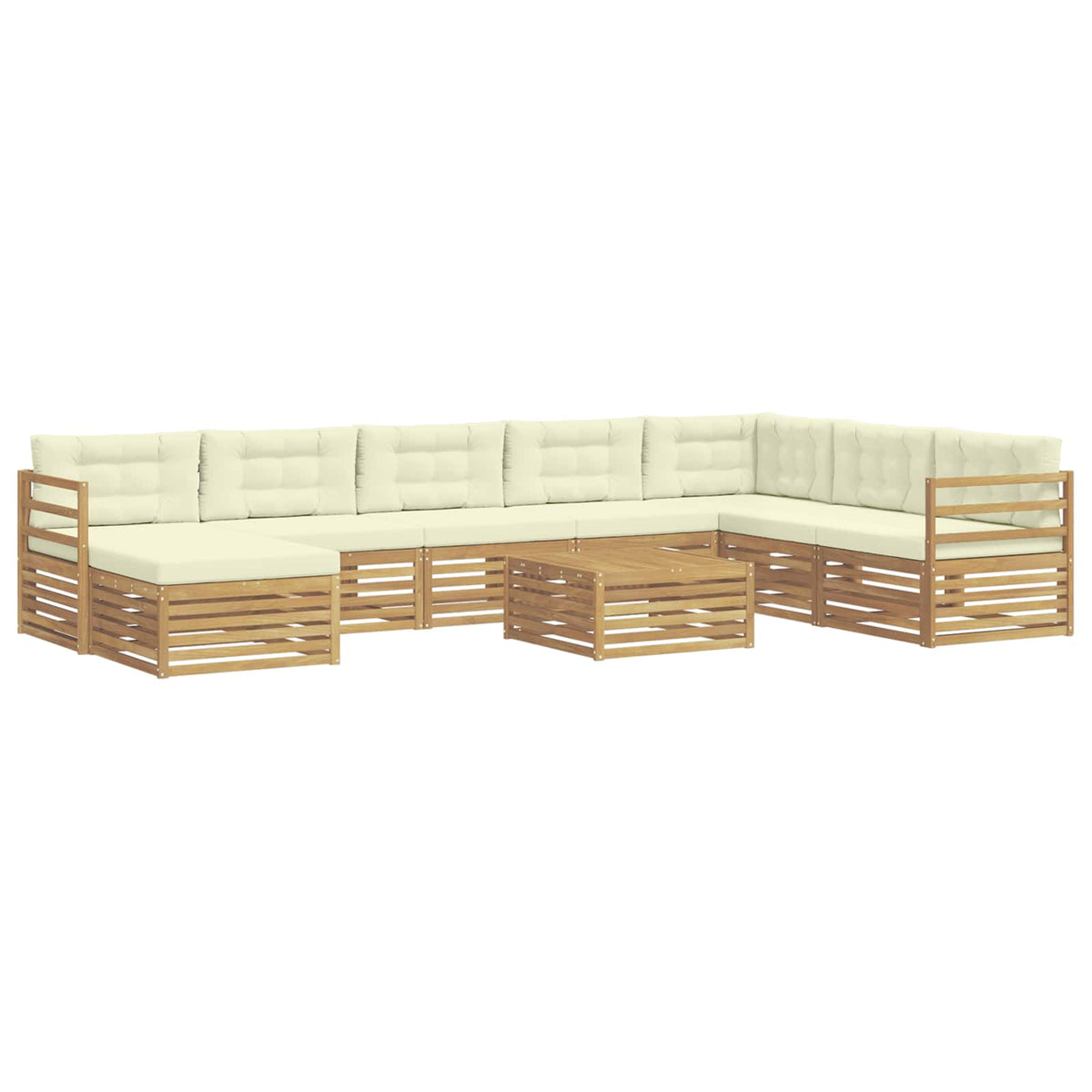 Set vanjskih sofa 9 kom. Bijela i krem Poliester 79 x 79 x 37 cm