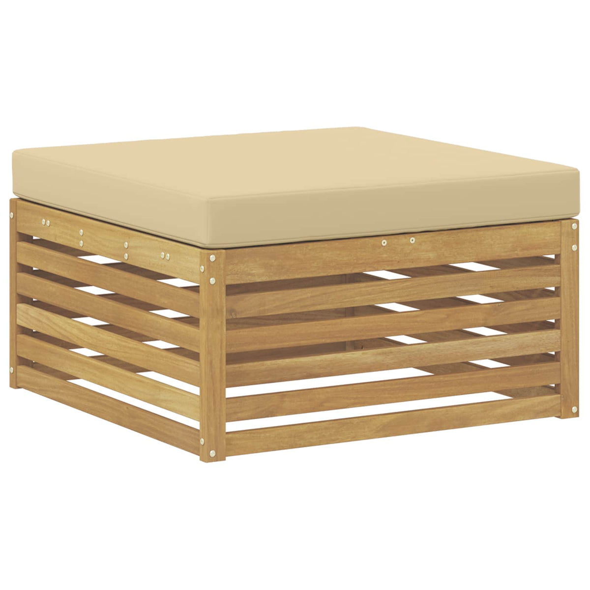 Set vanjskih sofa 9 kom. Bijela i bež Čvrsto drvo akacije