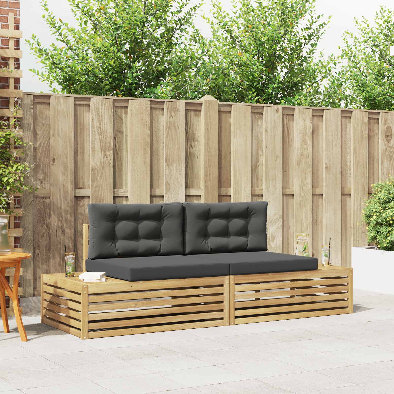 Set vanjskih sofa Bijela 230,5 x 83 x 73 cm Poliester