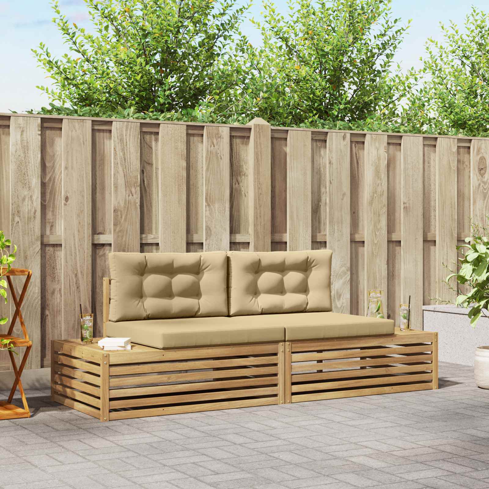 Set vanjskih sofa Bijela 230,5 x 83 x 73 cm Poliester