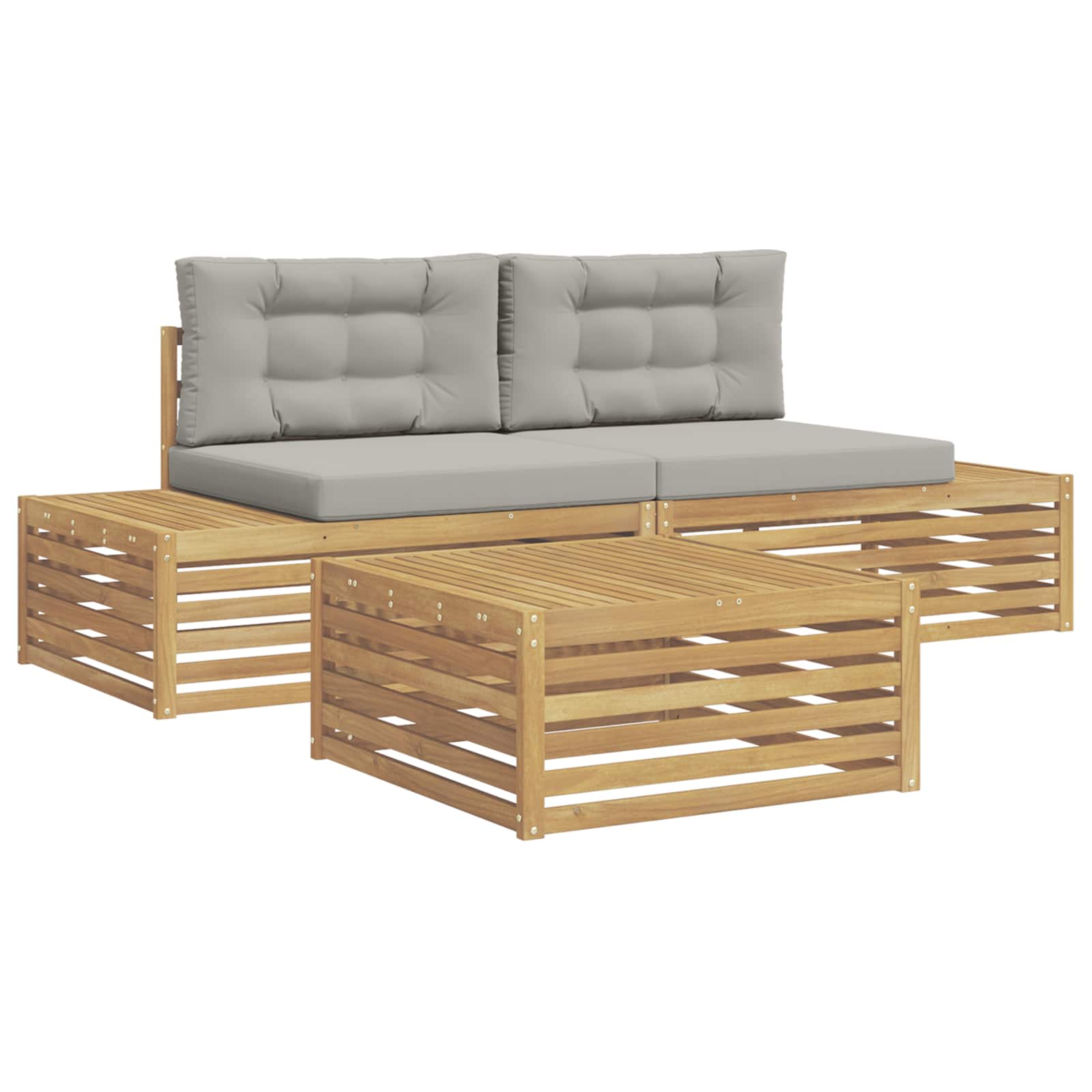 4 pcs Set vanjskih sofa Poliester Bijela