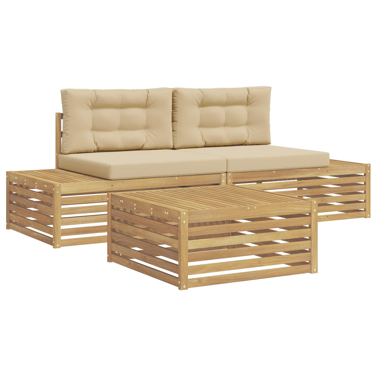 3 Komad Set vanjskih sofa Poliester Bijela