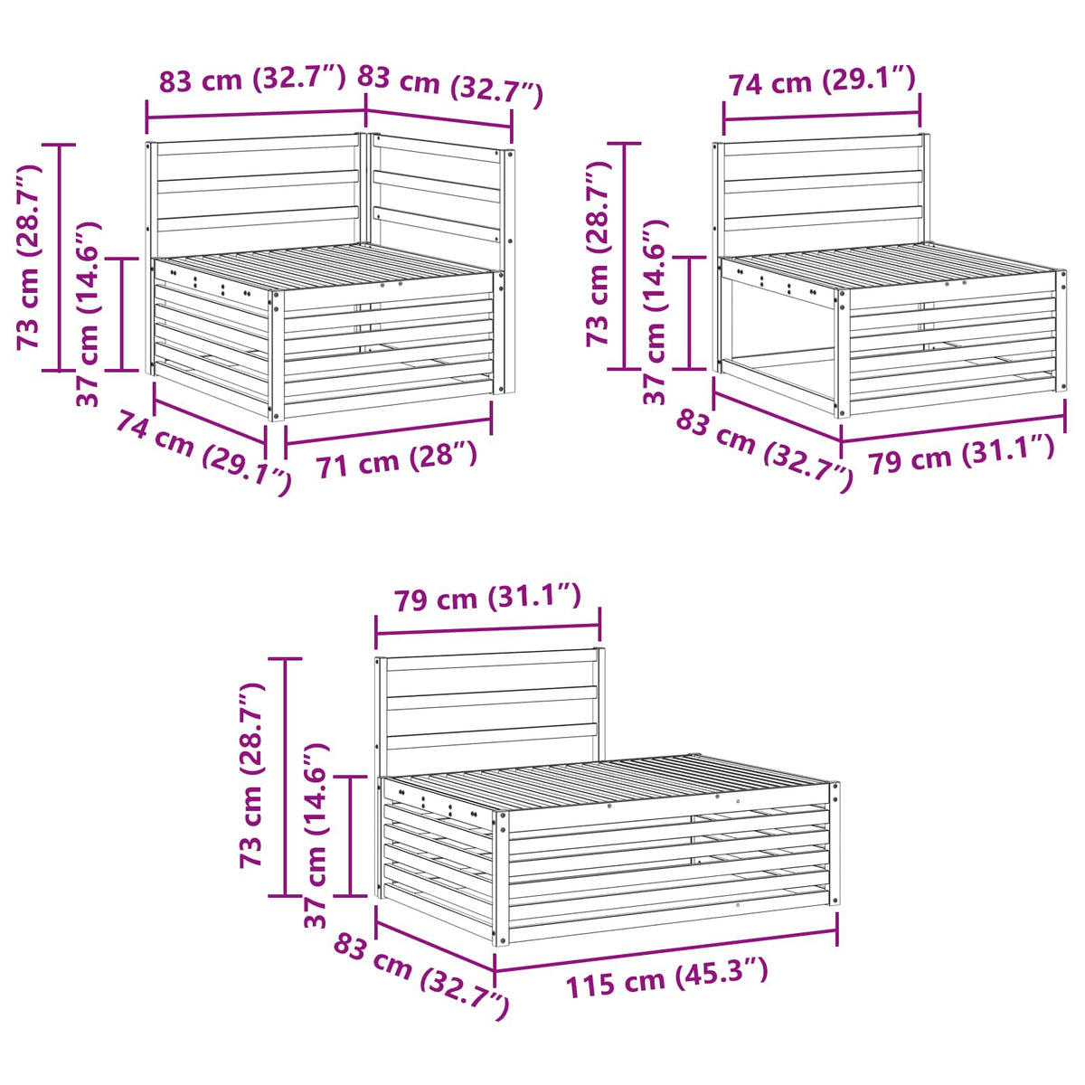 Setovi sofa 5 Komad 277,5 x 198,5 x 73 cm