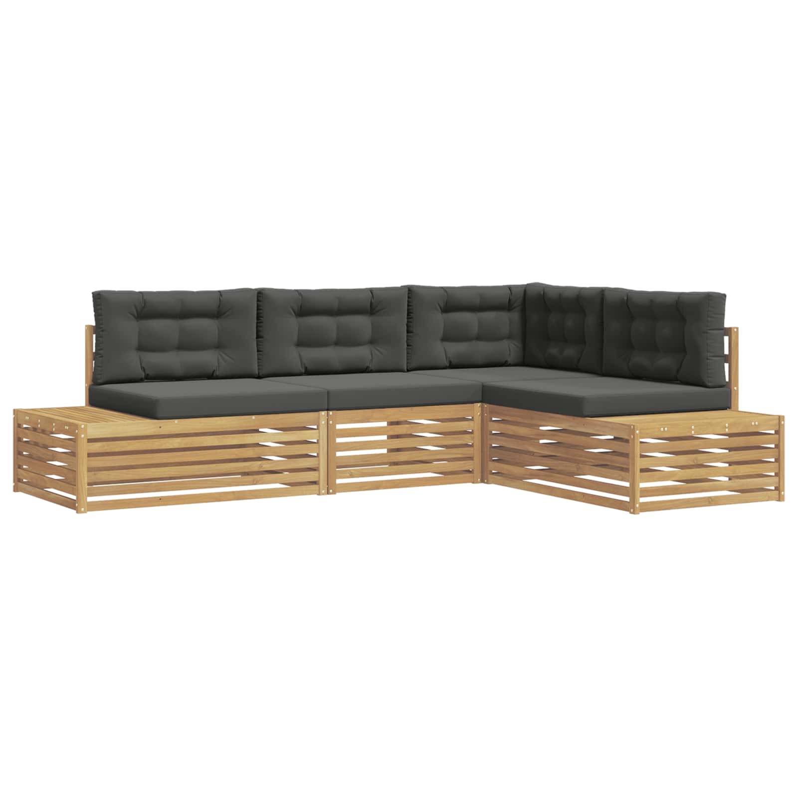 4 Komad Set vanjskih sofa Poliester Bijela