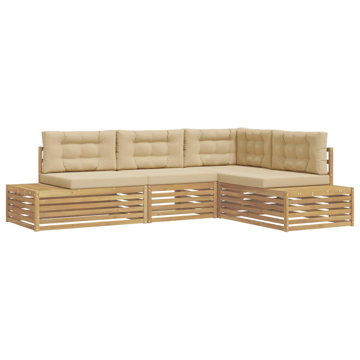 4 Komad Set vanjskih sofa Poliester Bijela
