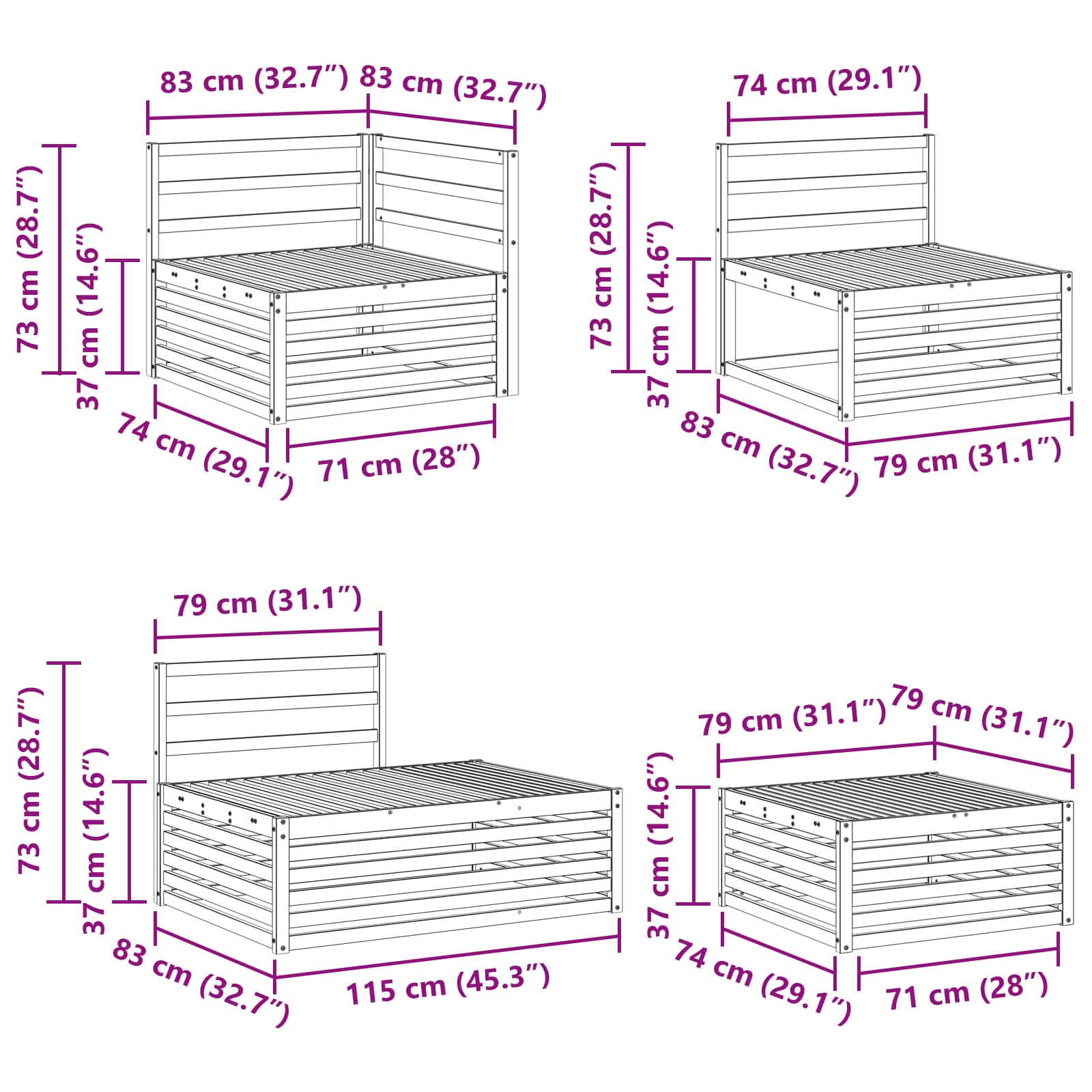 Set vanjskih sofa 6 Komad