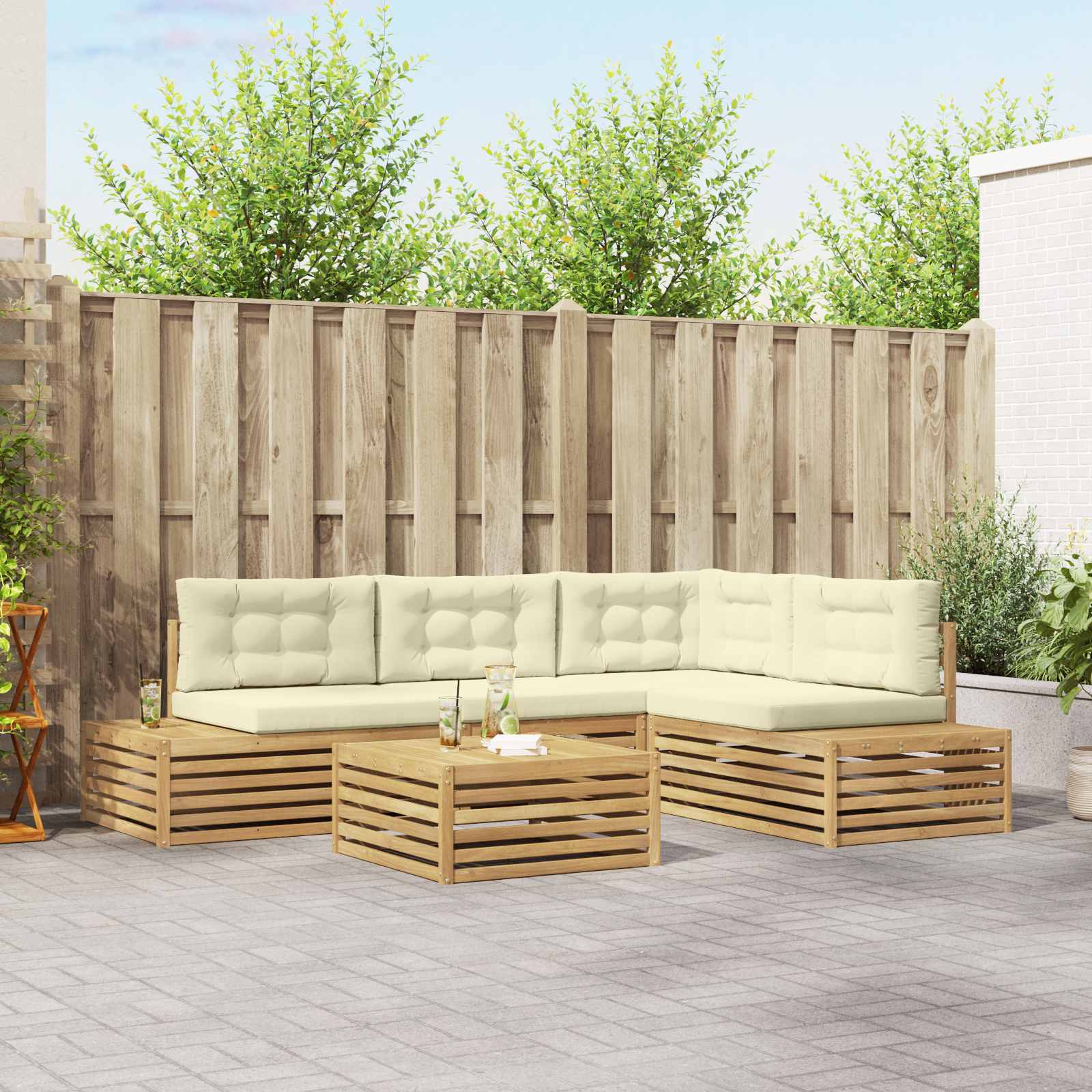 6 pcs Set vanjskih sofa Bijela