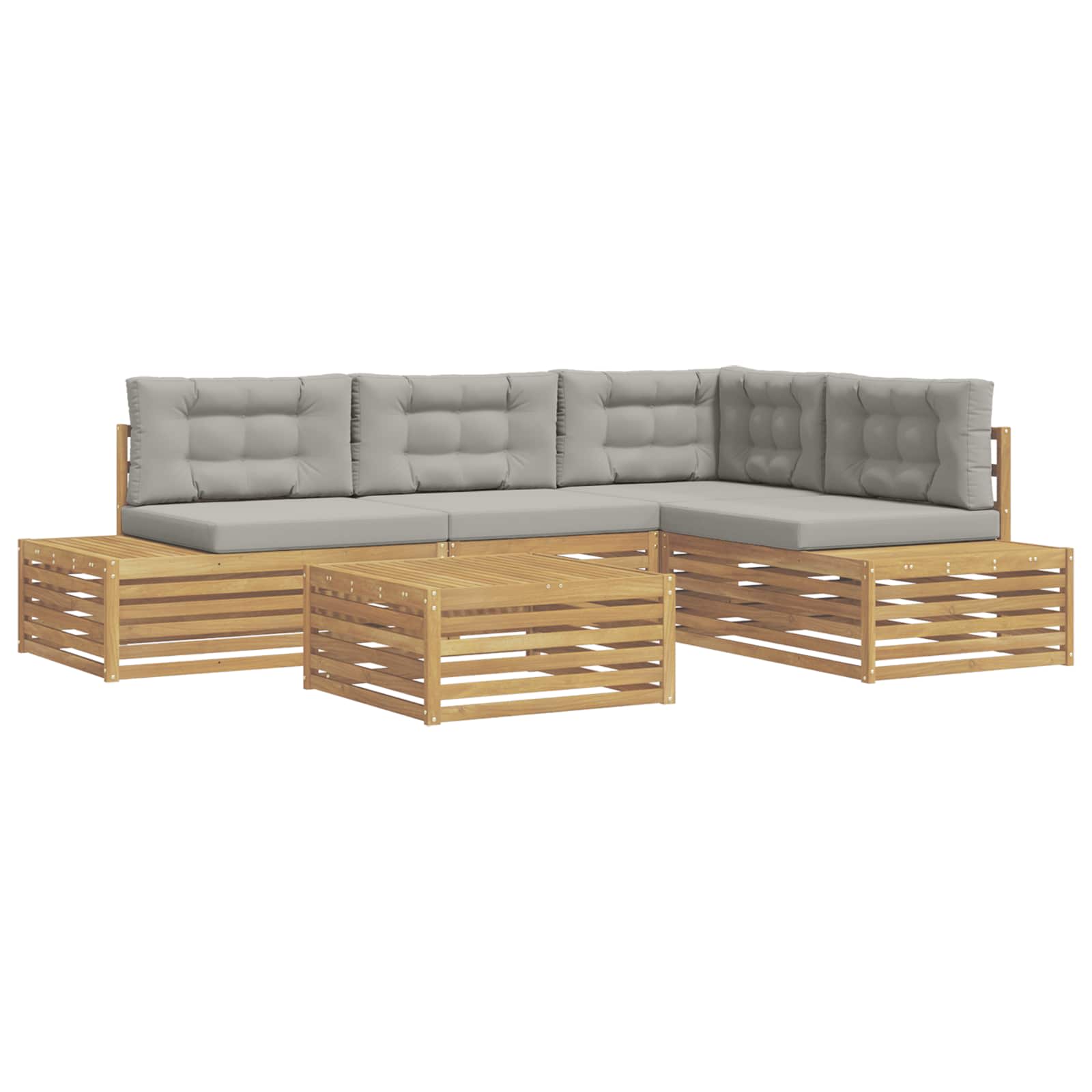 5 Komad Set vanjskih sofa Poliester Bijela
