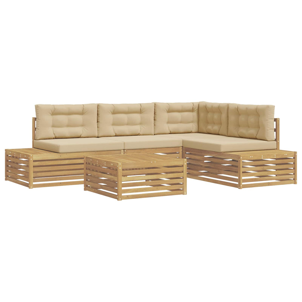 5 Komad Set vanjskih sofa Poliester Bijela
