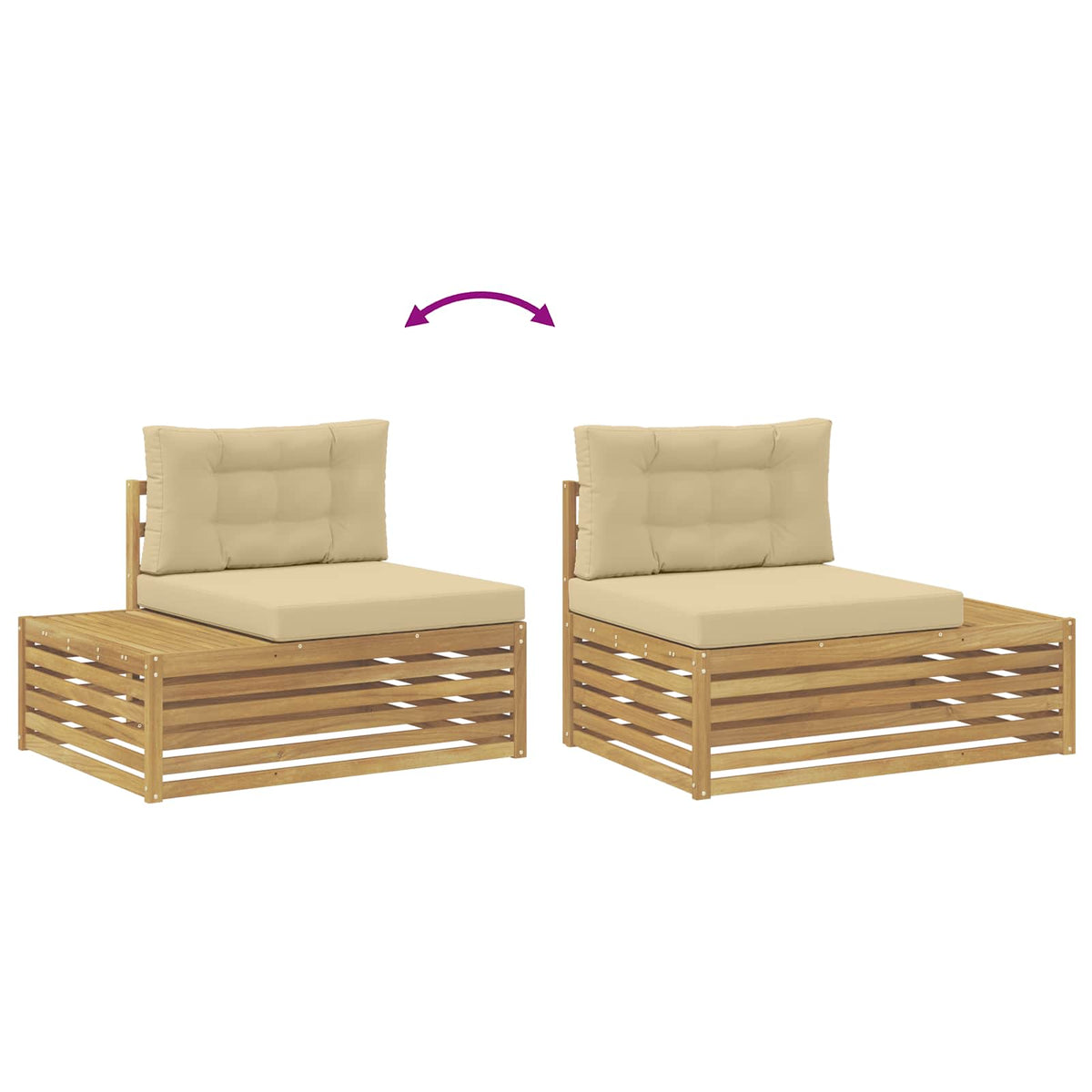 5 Komad Set vanjskih sofa Poliester Bijela