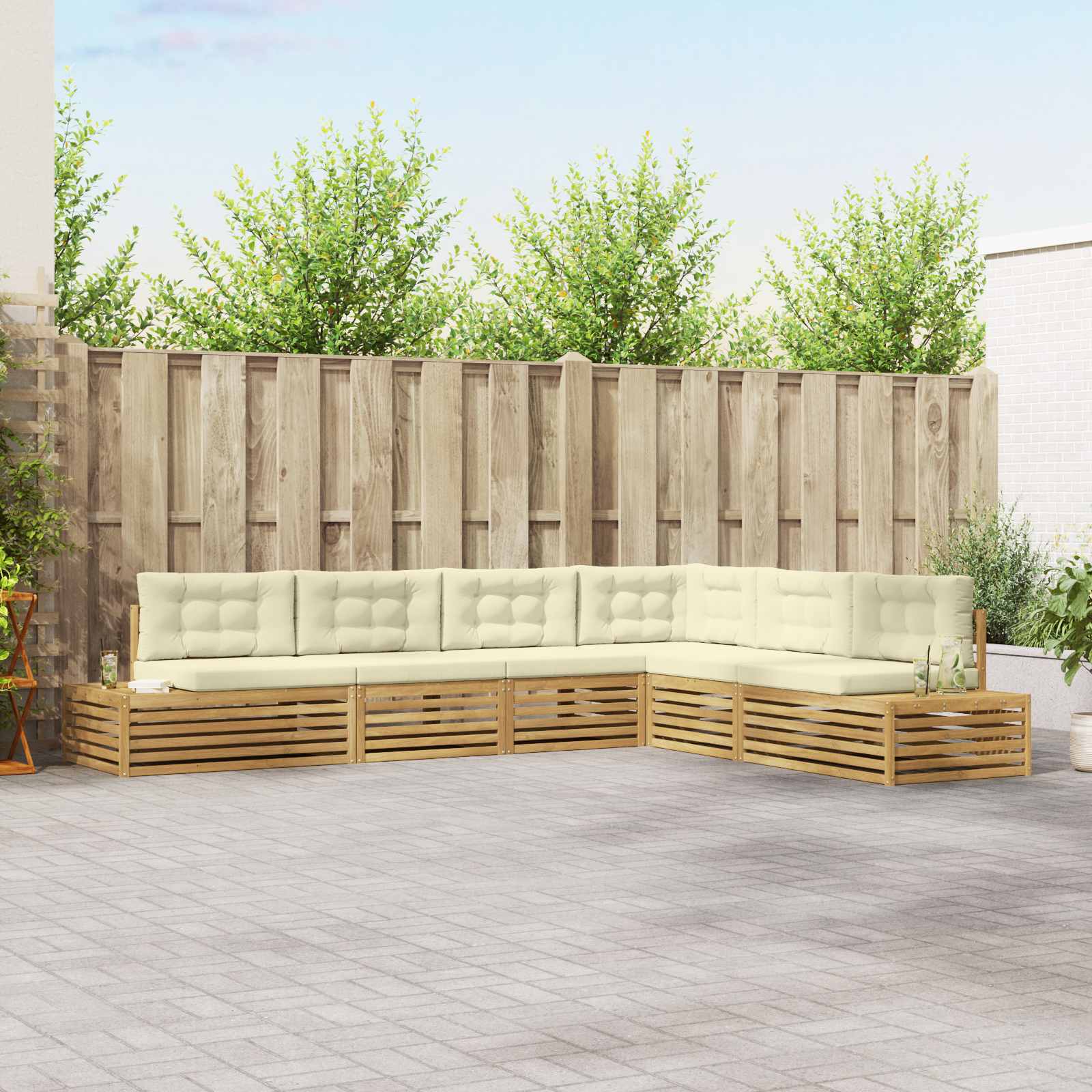 7 pcs Set vanjskih sofa Bijela