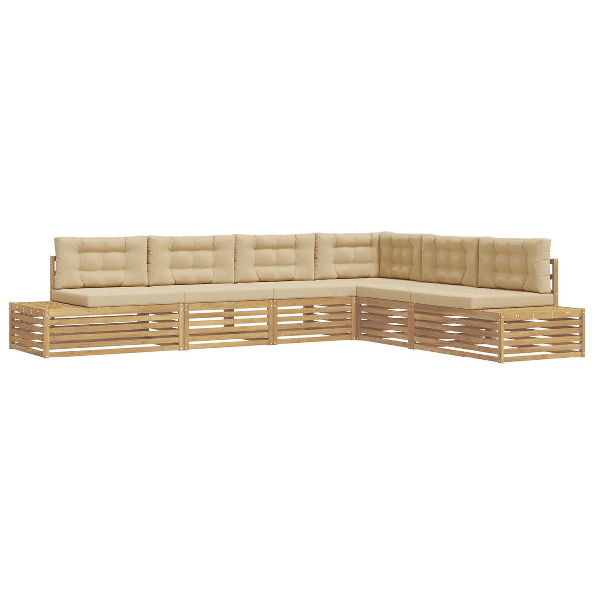 6 Komad Set vanjskih sofa Poliester Bijela