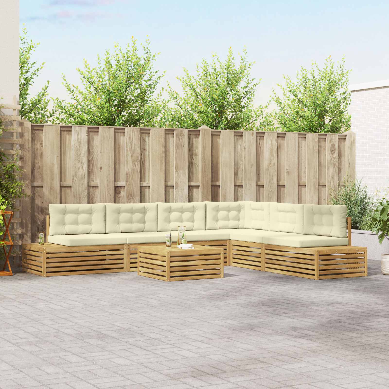 8 pcs Set vanjskih sofa Bijela