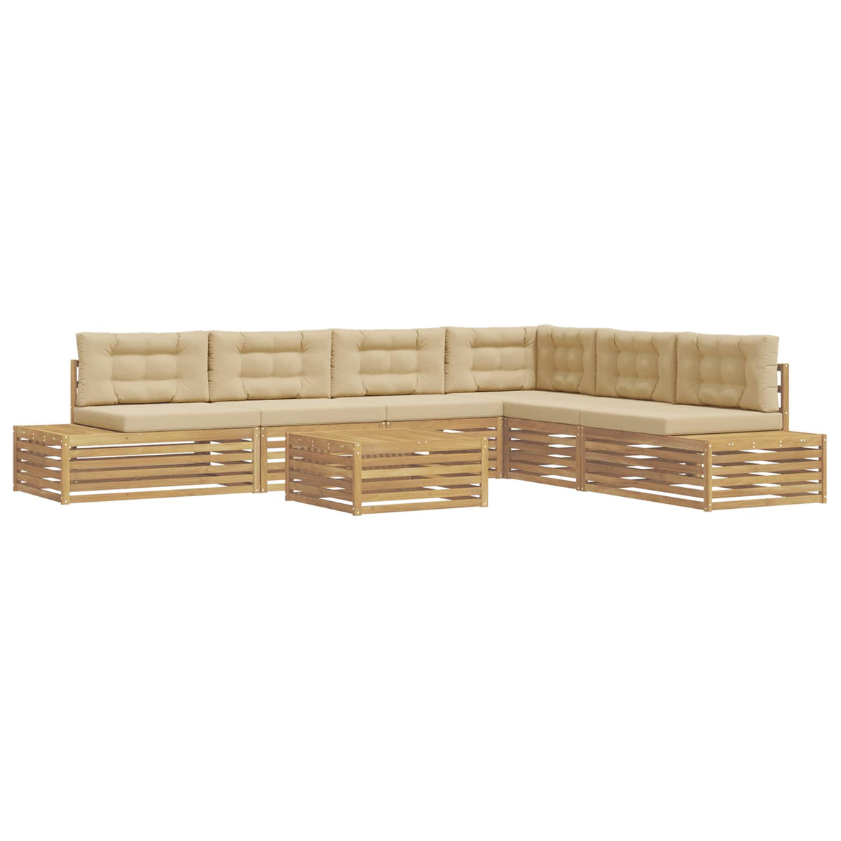7 Komad Set vanjskih sofa Poliester Bijela