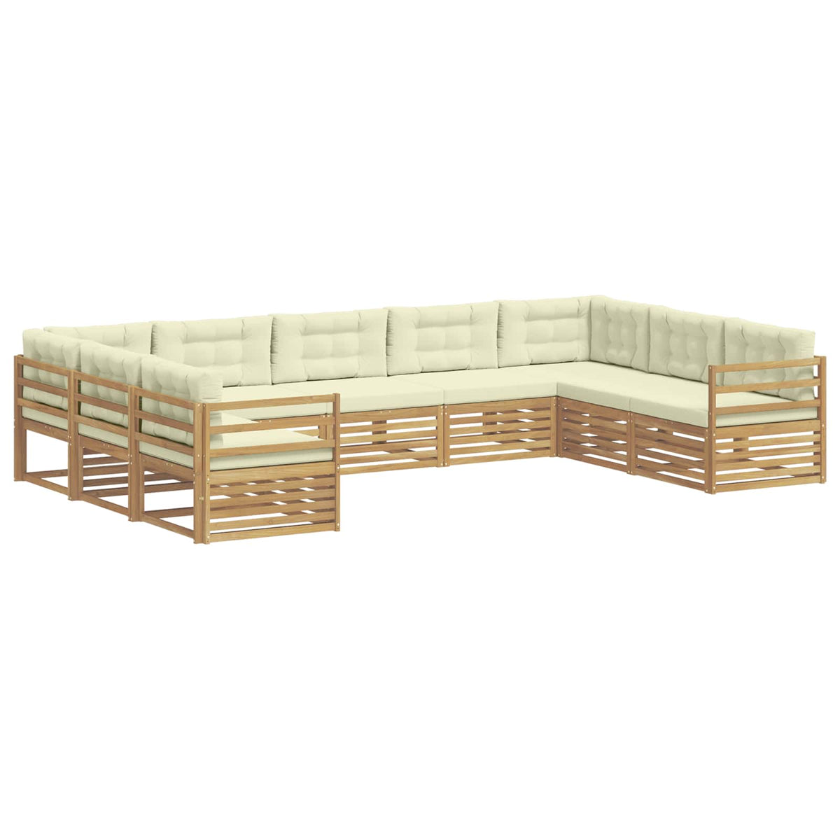 Set vanjskih sofa 9 pcs Bijela i krem 404 x 245,5 x 73 cm
