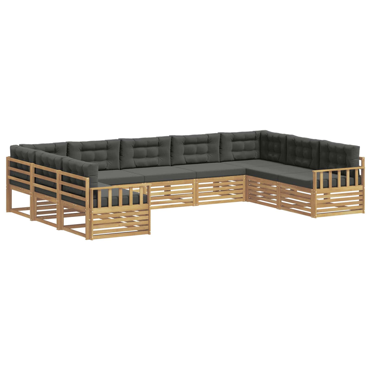 Set vanjskih sofa 9 pcs Bijela i antracit Čvrsto drvo akacije