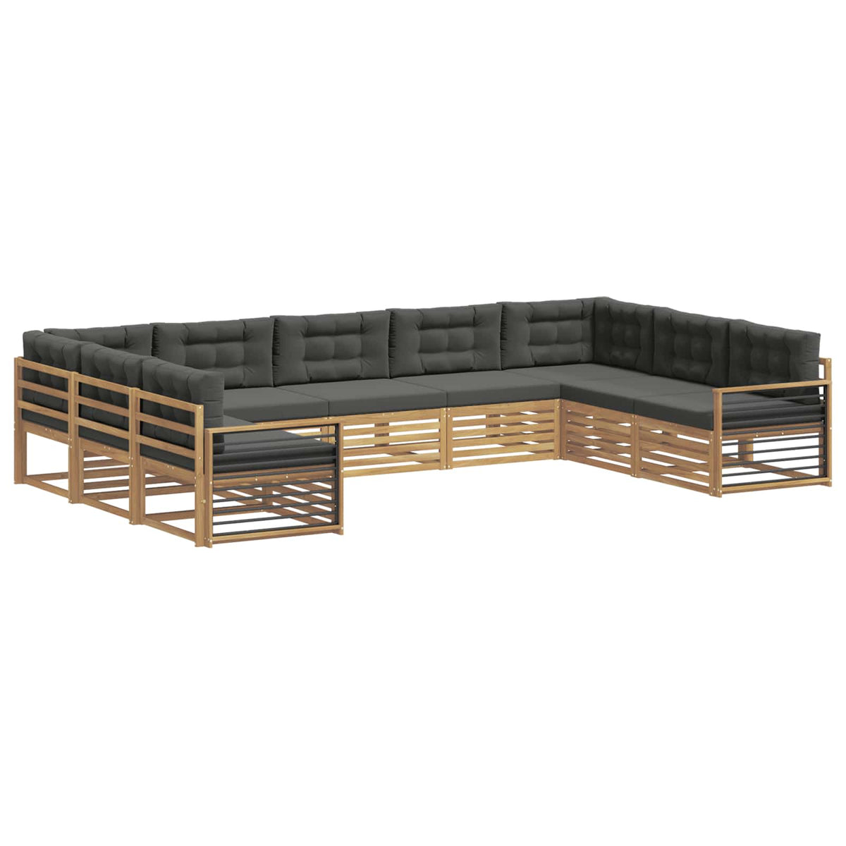 Set vanjskih sofa 9 kom. Bijela i antracit Čvrsto drvo akacije