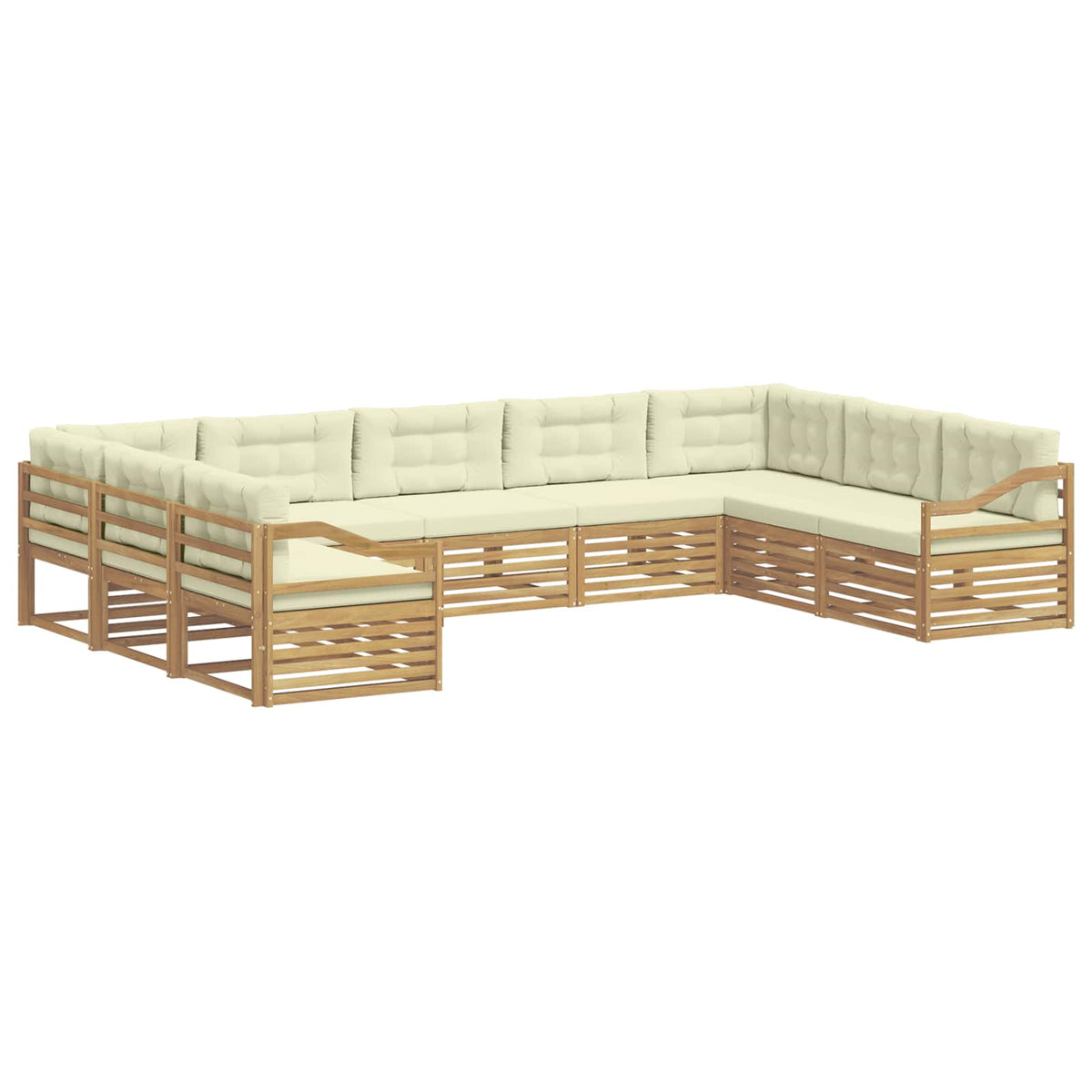 Set vanjskih sofa 9 pcs Bijela i krem 404 x 245,5 x 73 cm