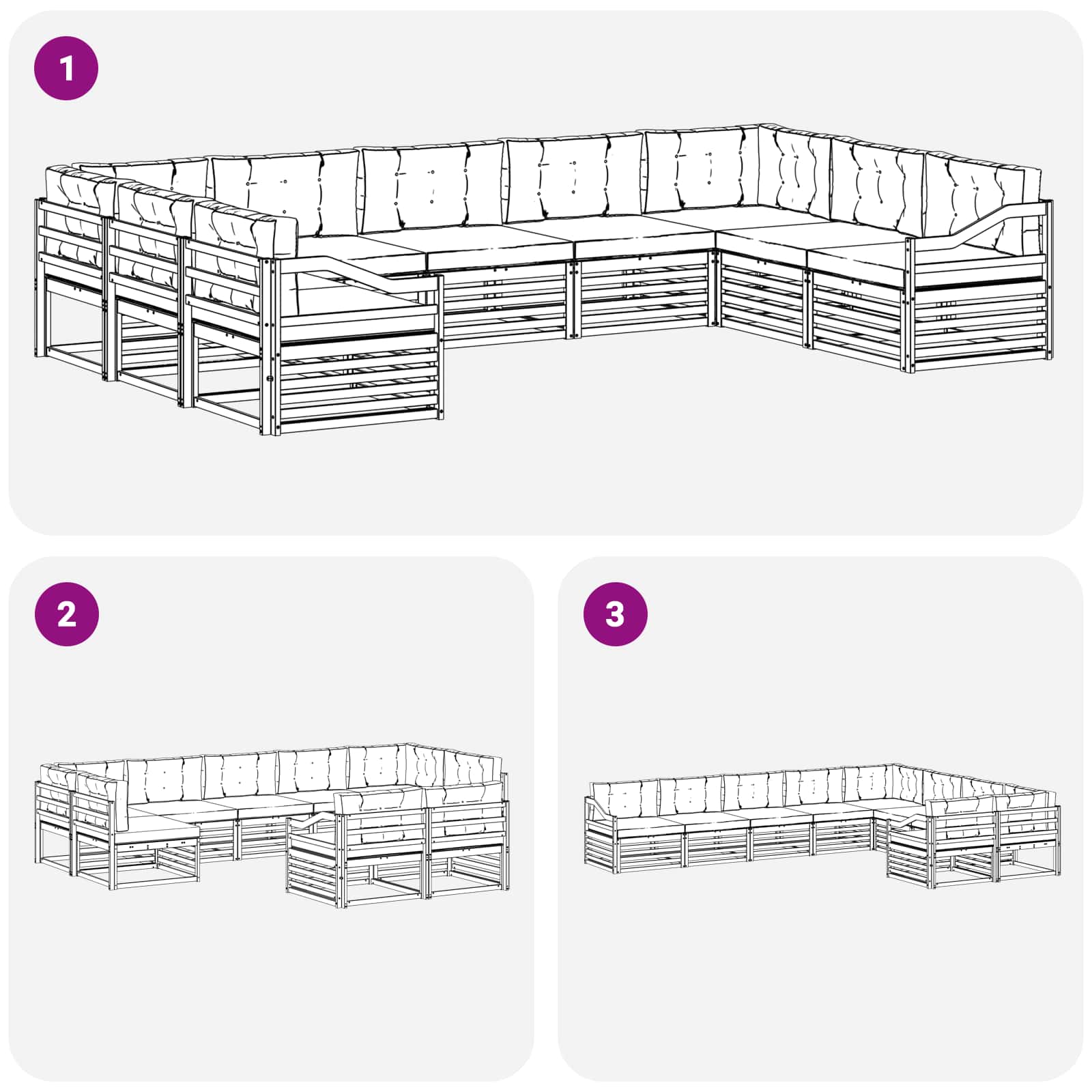 Set vanjskih sofa 9 pcs Bijela i krem 404 x 245,5 x 73 cm