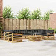 Set vanjskih sofa s jastukom 10 pcs Čvrsto drvo akacije