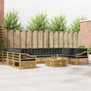 Set vanjskih sofa 10 pcs Čvrsto drvo akacije