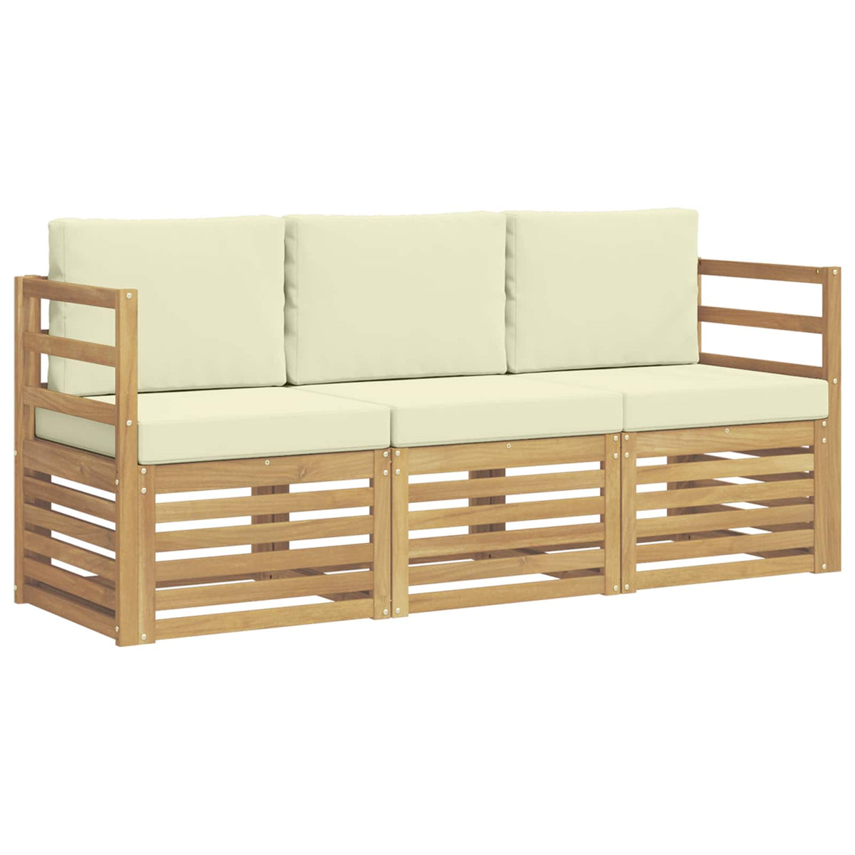 Setovi sofa 3 kom. Bijela i krem Polyester