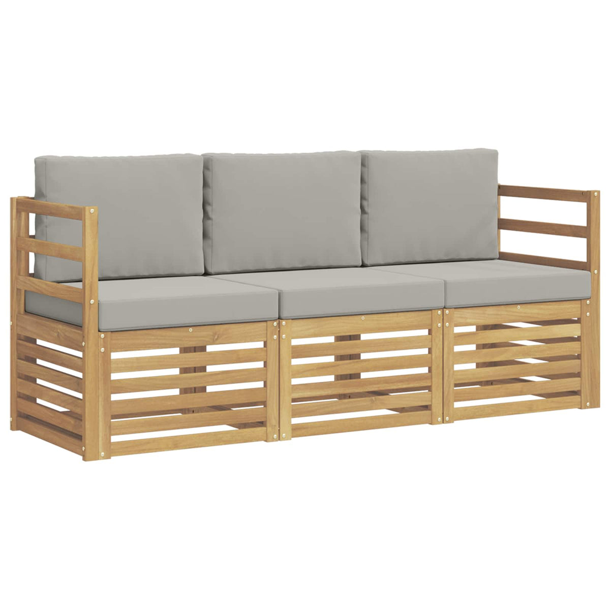 Setovi sofa 3 kom. Bijela i svjetlosiva Polyester