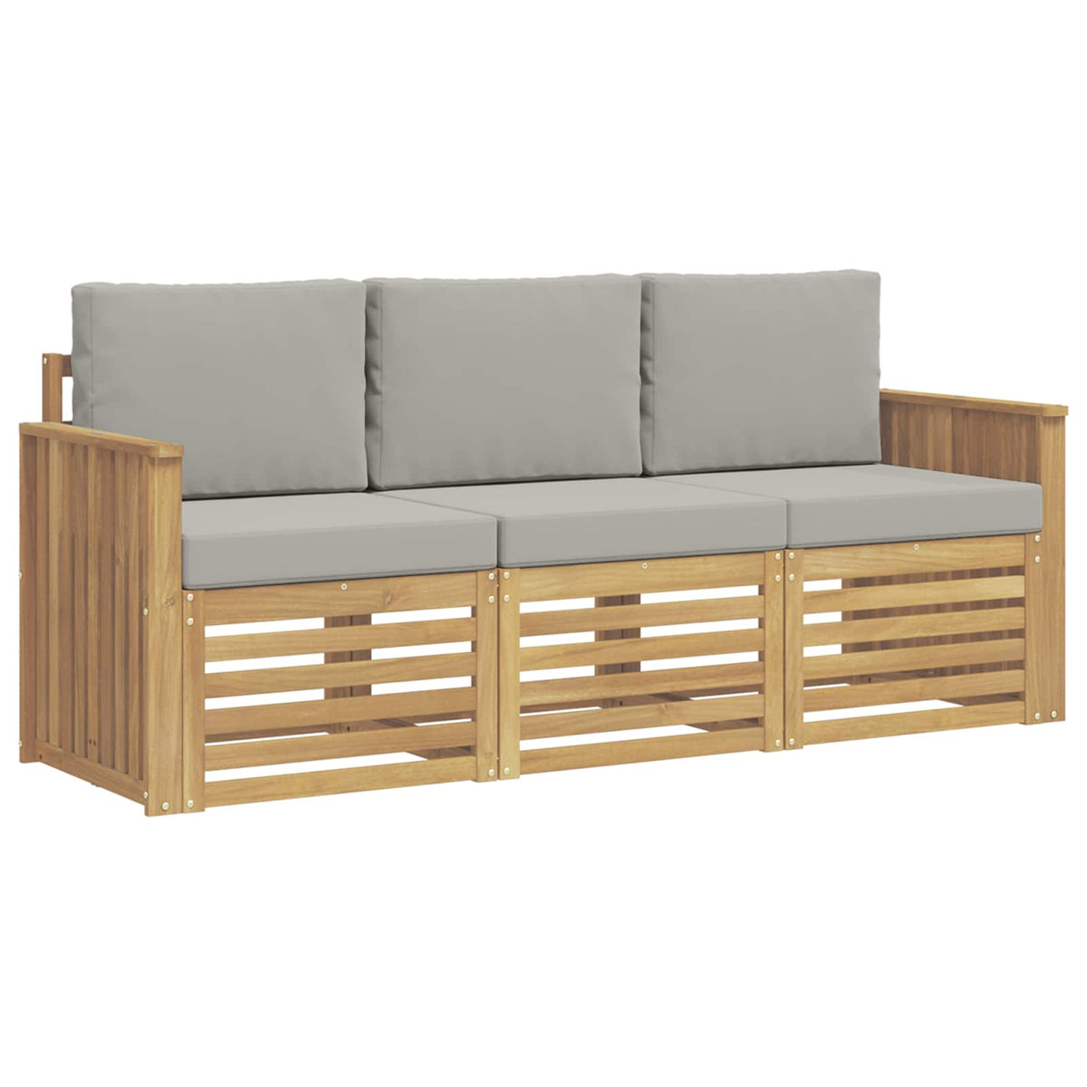 Setovi sofa 3 kom. Bijela i svjetlosiva Polyester 189.5 x 63 x 73 cm