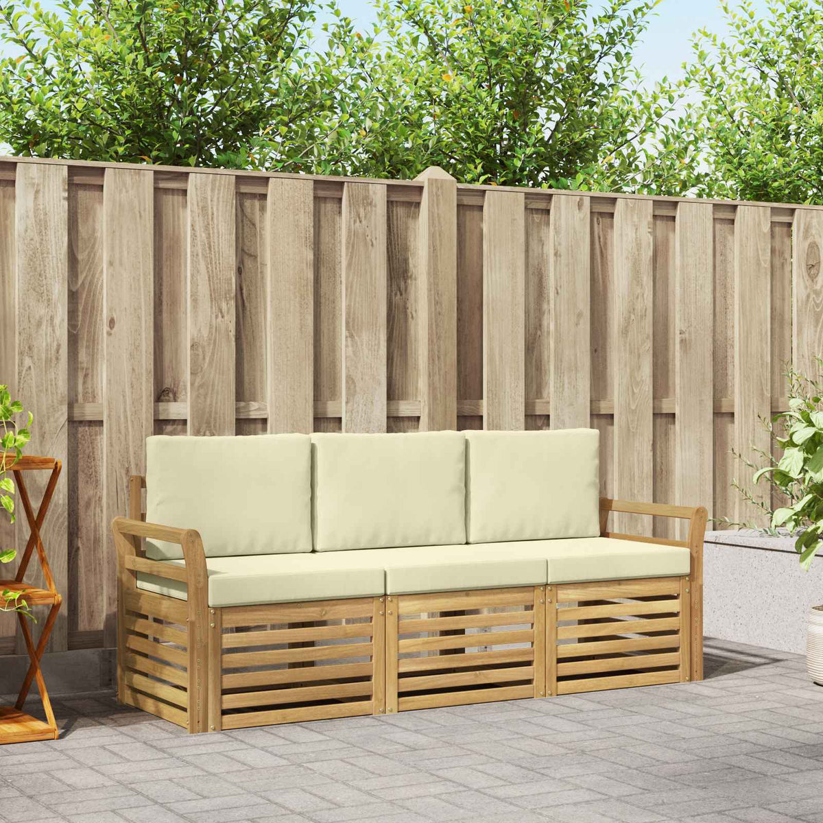 Setovi sofa 3 kom. Bijela i krem Polyester 194 x 63 x 73 cm