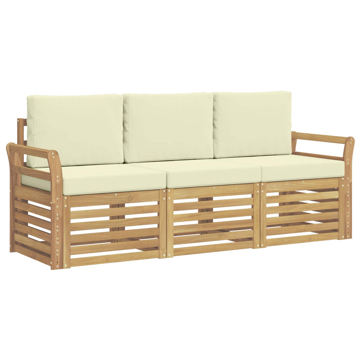 Setovi sofa 3 kom. Bijela i krem Polyester 194 x 63 x 73 cm