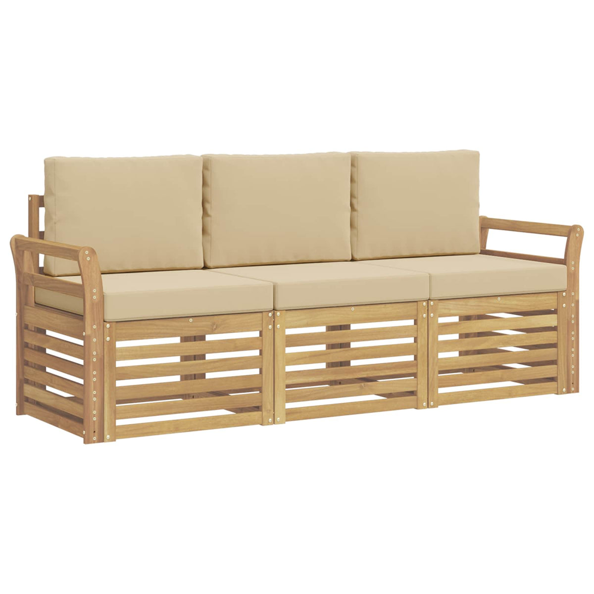 Setovi sofa 3 kom. Bijela i bež Poliester