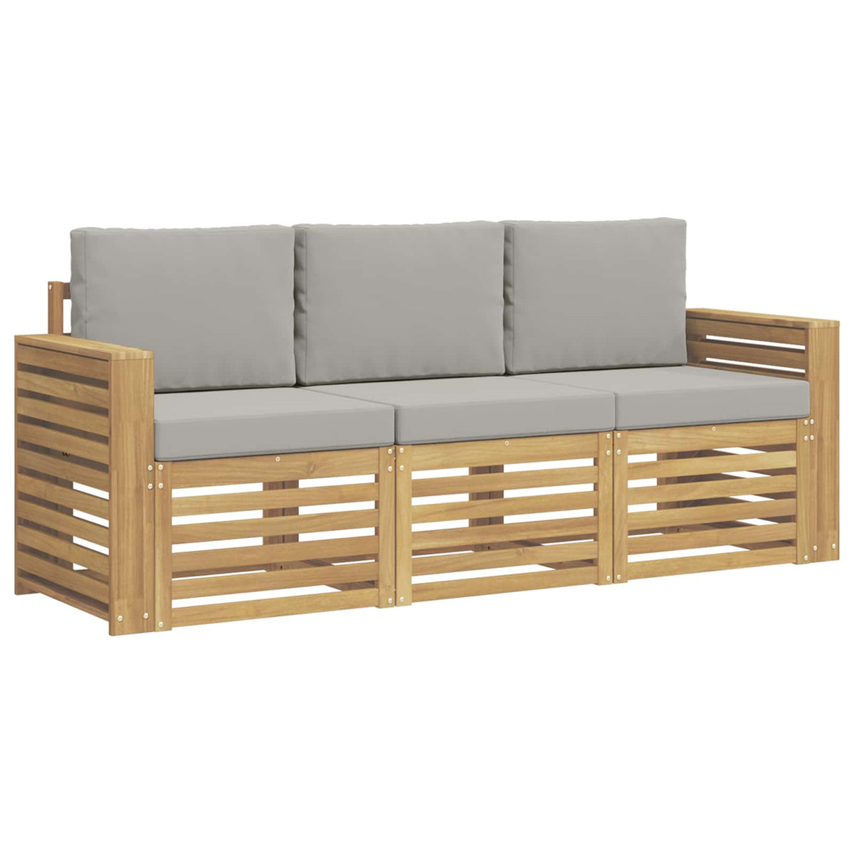 Setovi sofa 3 kom. Bijela i svjetlosiva Poliester