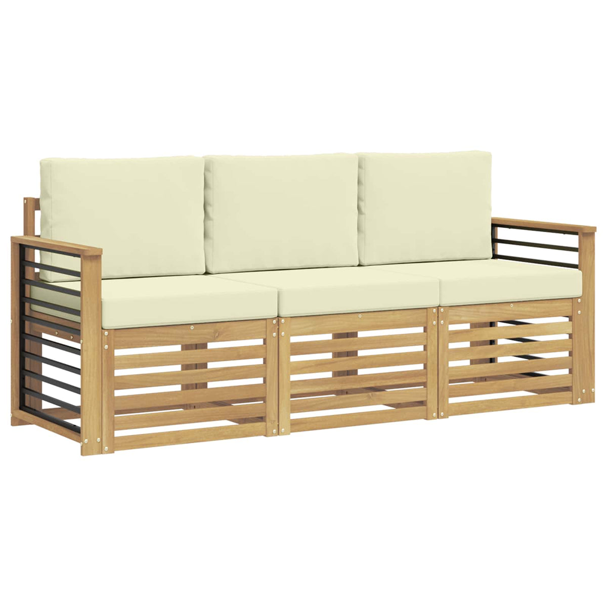 Setovi sofa 3 kom. Bijela i krem Polyester