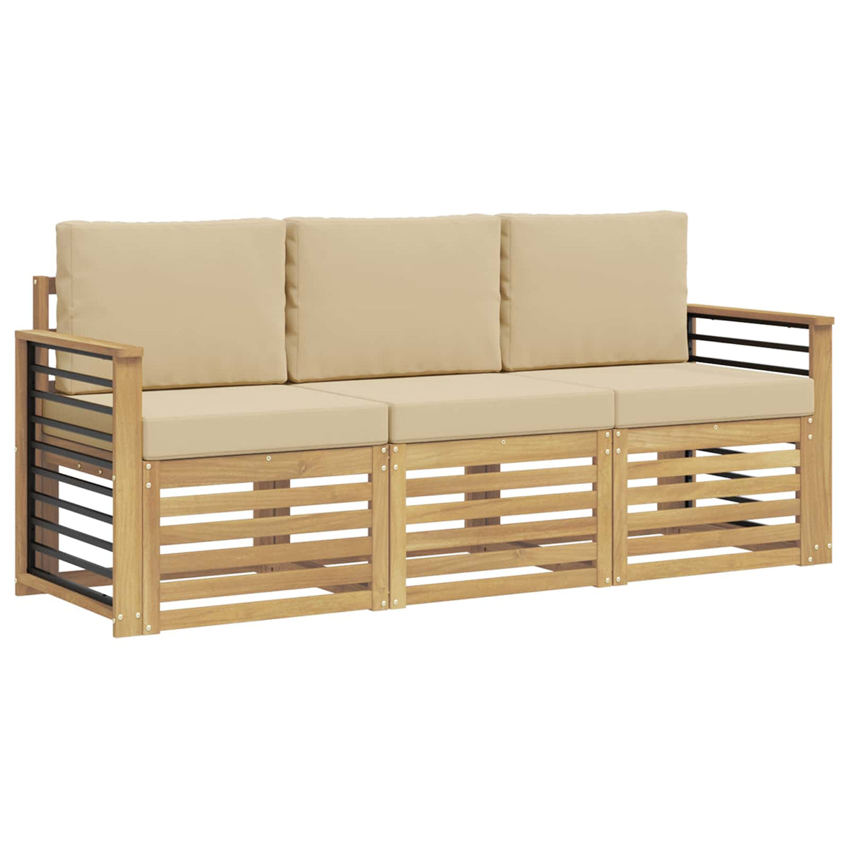 Setovi sofa 3 kom. Bijela i bež Polyester