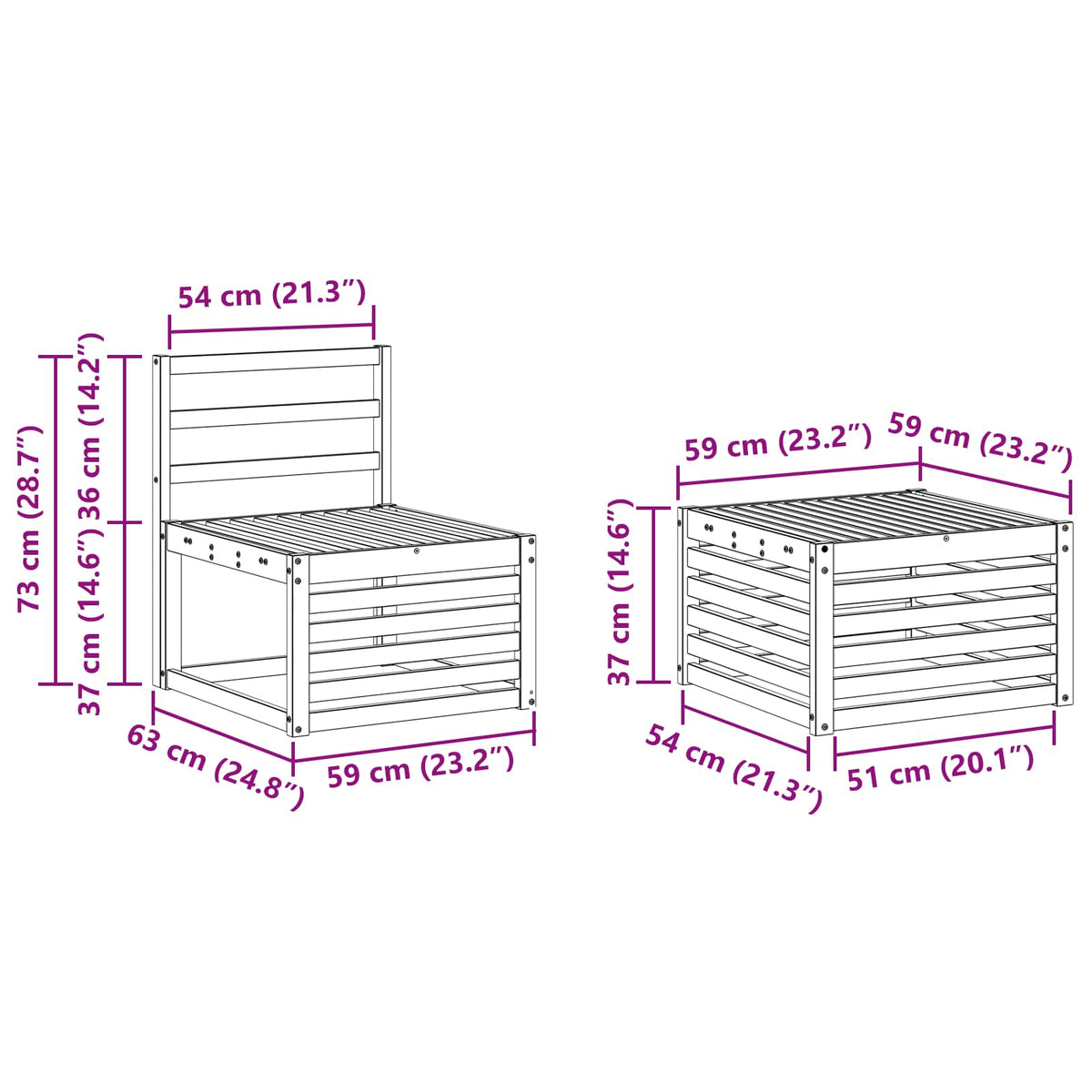 Set vanjskih sofa 5 pcs Bijela Čvrsto drvo akacije