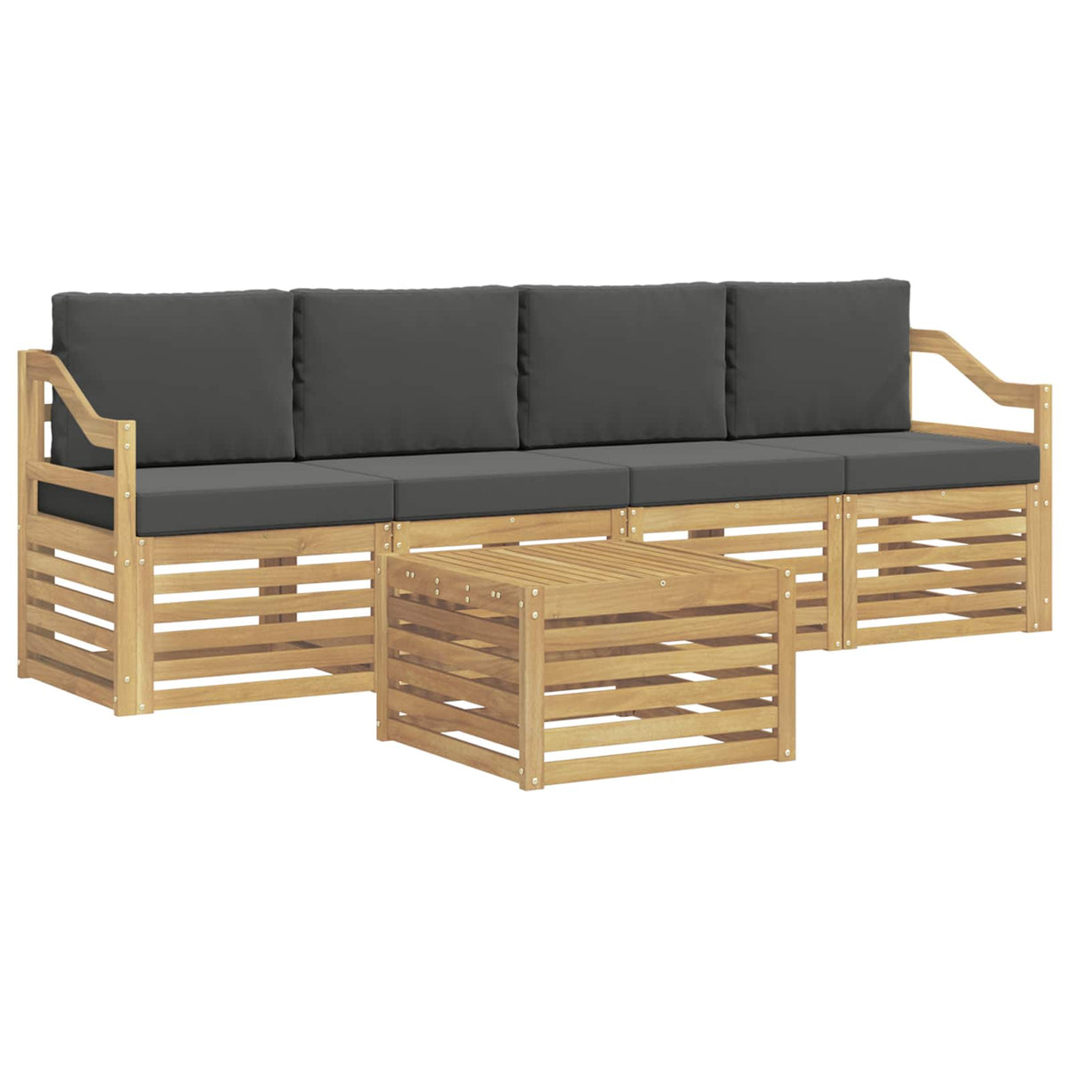 Set vanjskih sofa 5 kom. Bijela i antracit Poliester