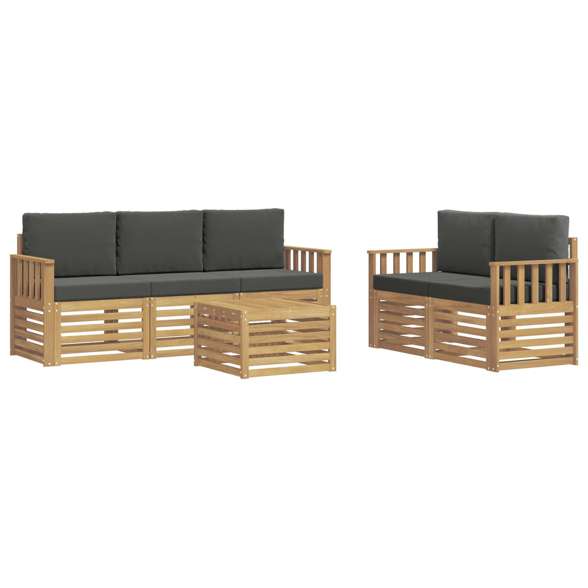 Set vanjskih sofa 6 kom. Bijela i antracit Poliester