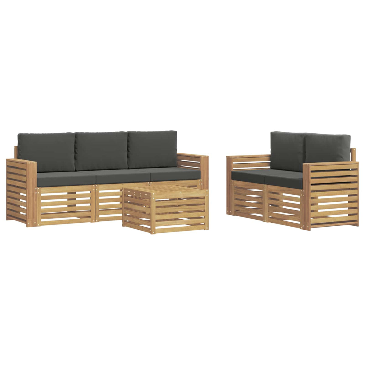 Set vanjskih sofa 6 kom. Bijela i antracit Poliester