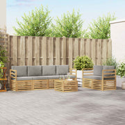 Set vanjskih sofa 7 pcs Bijela i svjetlosiva Poliester
