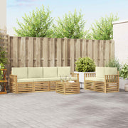 Set vanjskih sofa 7 kom. Bijela i krem Poliester 59 x 59 x 37 cm