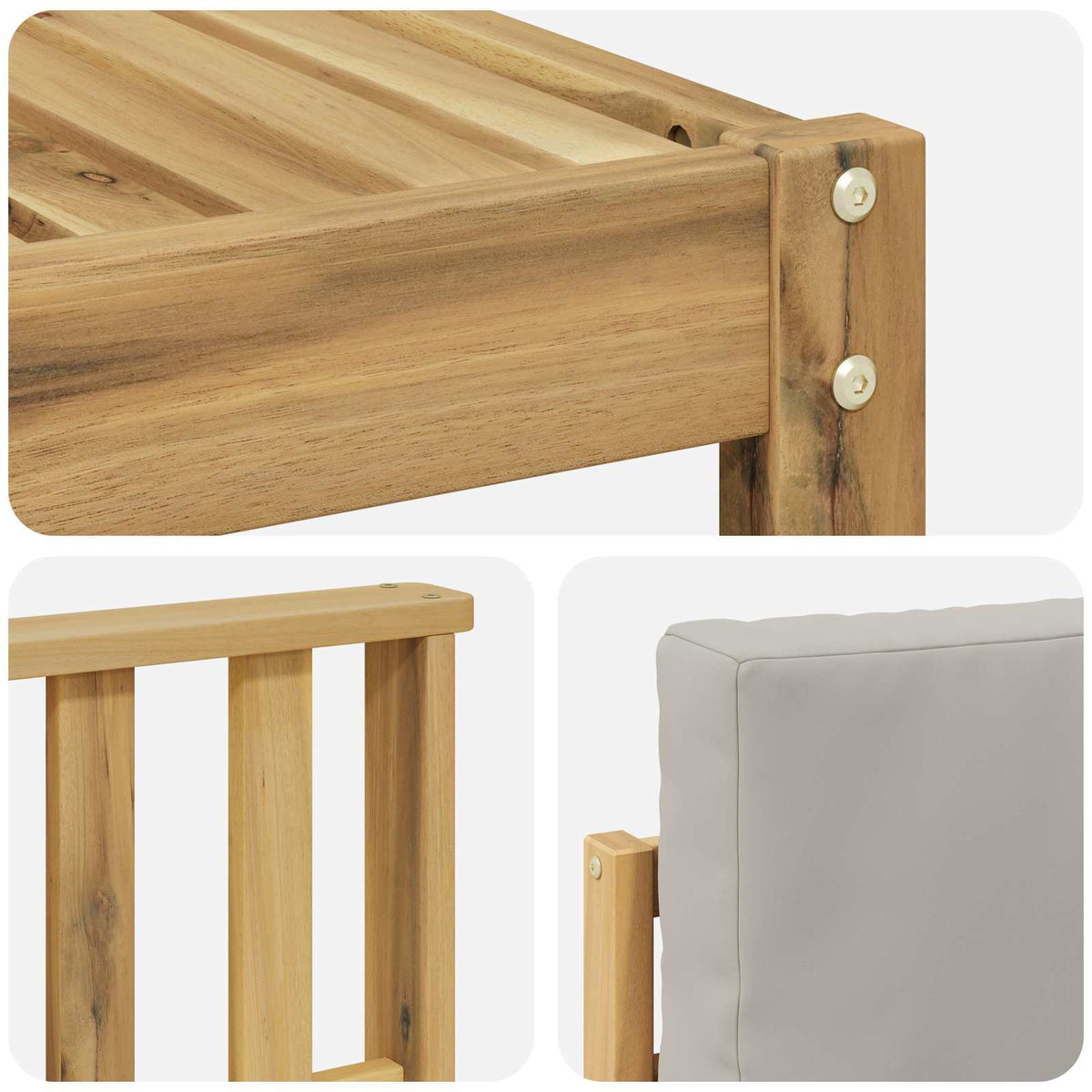 Set vanjskih sofa 7 pcs Bijela i svjetlosiva Poliester
