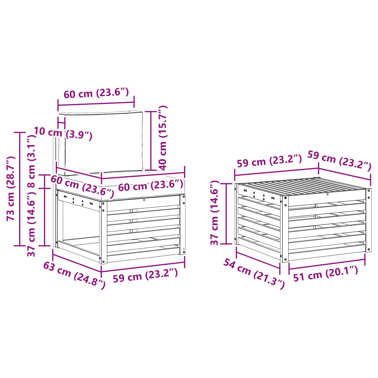 Set vanjskih sofa 7 pcs Bijela i svjetlosiva Poliester